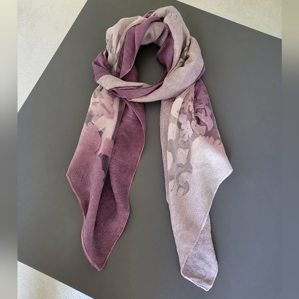 NWOT Embroidered Long Scarf Purple